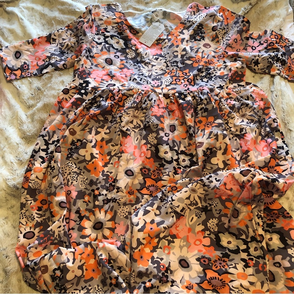 Made with Love floral swing midi/maxi dress size M NWT